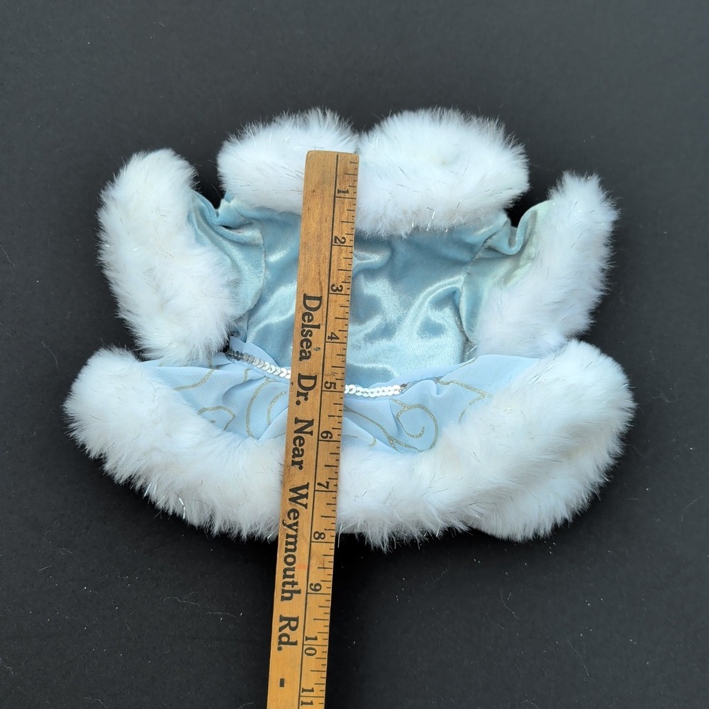 Build A Bear Blue Velvet Ice Skater Outfit Winter White Fur BABW - Picture 6 of 6